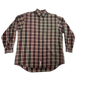 Abercrombie & Fitch Co. Men’s Red/Green Plaid Button-Up Long Sleeve Shirt Size M